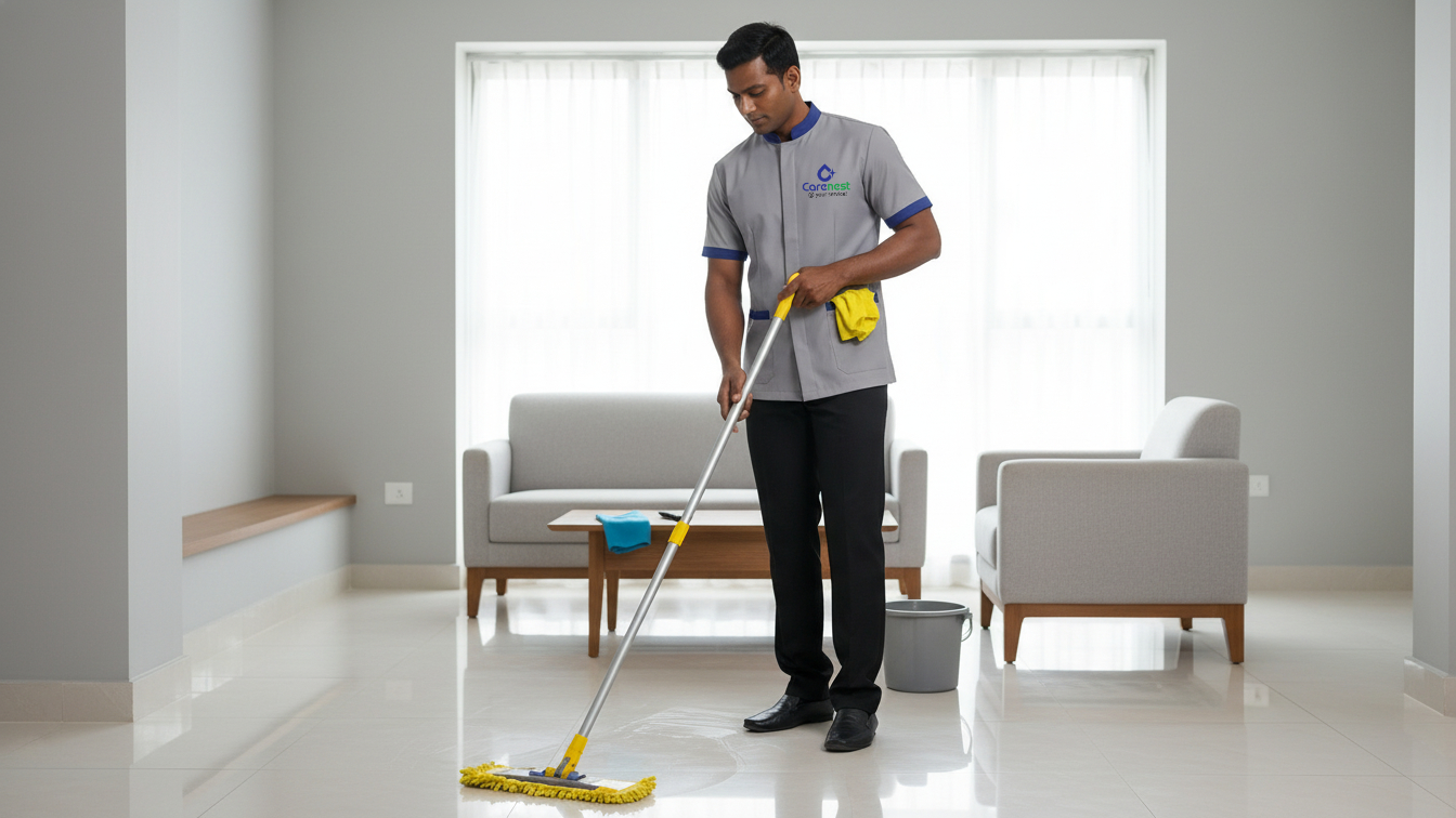 Deep mopping a floor